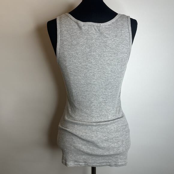 Vintage Almost Famous Sequin Tank Top Gray Y2K Womens XL Aztec Boho Ribbed Party - Picture 2 of 10